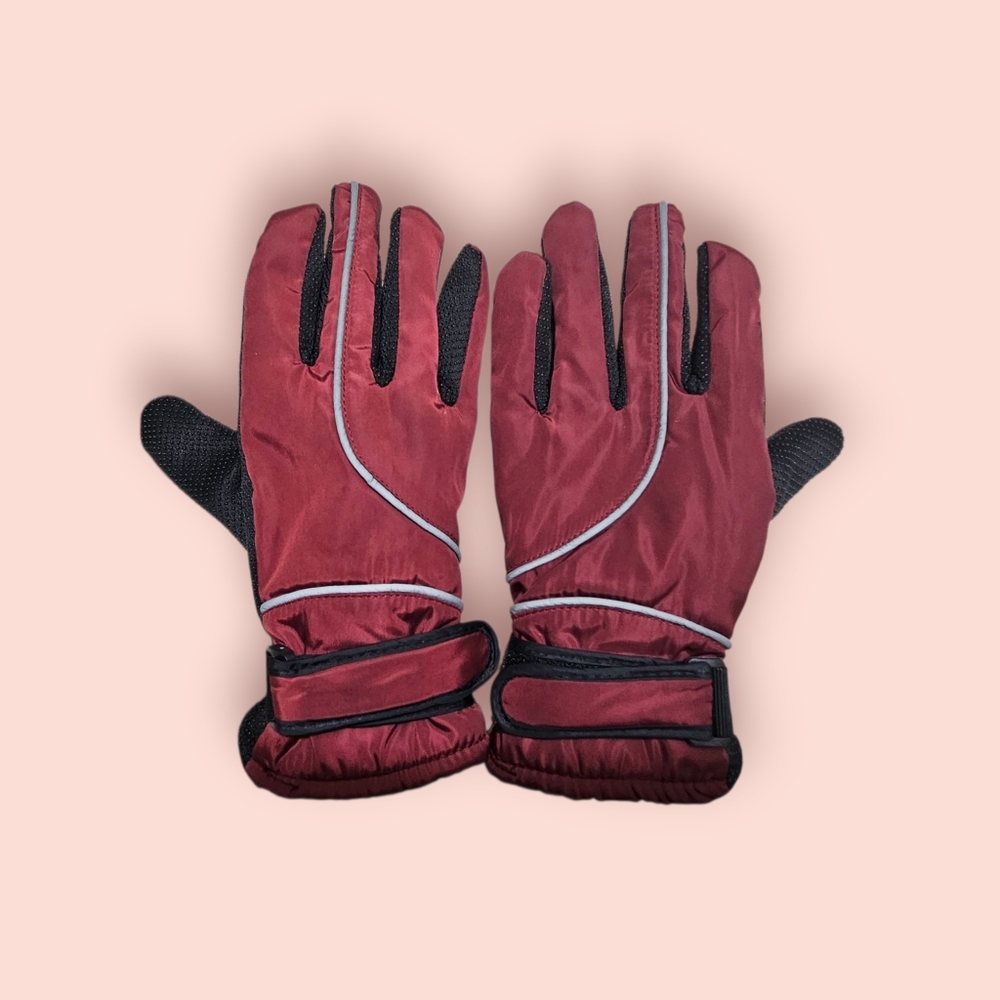 CTM Womens One Size Waterproof Winter Ski Gloves | Reflective & Insulated